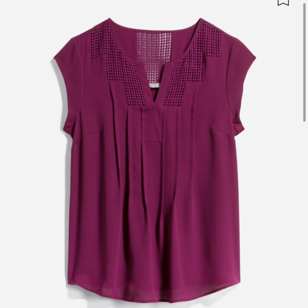 DANIEL RAINN Estefany Lace Detail Split Neck Blouse